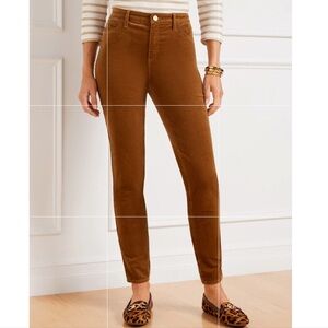 Talbots Corduroy Stretch High Waist Jegging Pants Twig Brown Petite 10